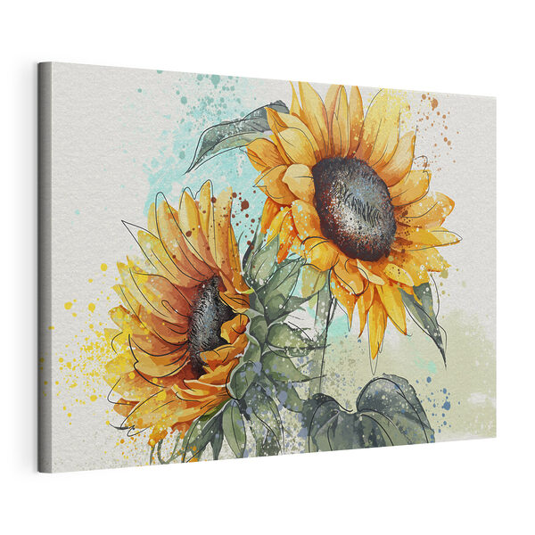 Wandbilder Gemälde von Sonnenblumen auf einem weißen Hintergrund (Artikelnummer: s39584) Wandbilder Wandbilder Gemälde von Sonnenblumen auf einem weißen Hintergrund (Artikelnummer: s39584)