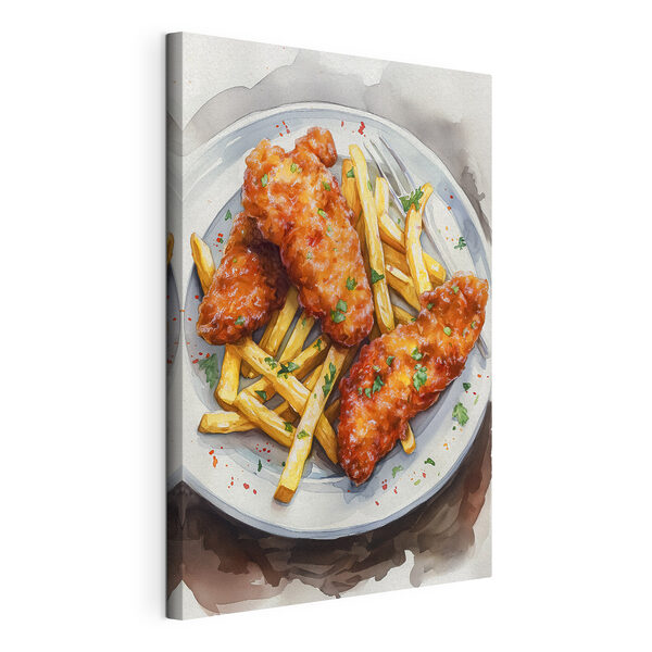 Wandbilder Teller mit Hähnchenflügeln und Pommes frites (Artikelnummer: s39708) Wandbilder Wandbilder Teller mit Hähnchenflügeln und Pommes frites (Artikelnummer: s39708)