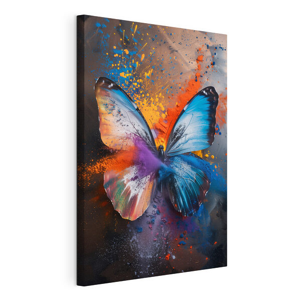 Wandbilder Schmetterling mit buntem Puder