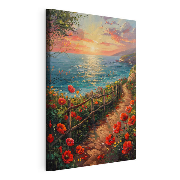 Wandbilder Gemälde eines Weges am Wasser mit Blumen (Artikelnummer: s39811) Wandbilder Wandbilder Gemälde eines Weges am Wasser mit Blumen (Artikelnummer: s39811)