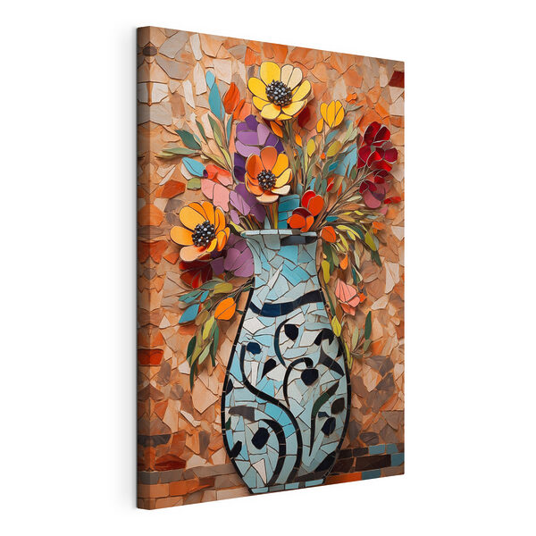 Wandbilder Wandbilder Mosaik aus Blumen in einer Vase (Artikelnummer: s39867)
