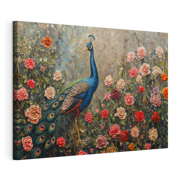 Wandbilder Gemälde eines von Blumen umgebenen Pfaus (Artikelnummer: s39959) Wandbilder Wandbilder Gemälde eines von Blumen umgebenen Pfaus (Artikelnummer: s39959)