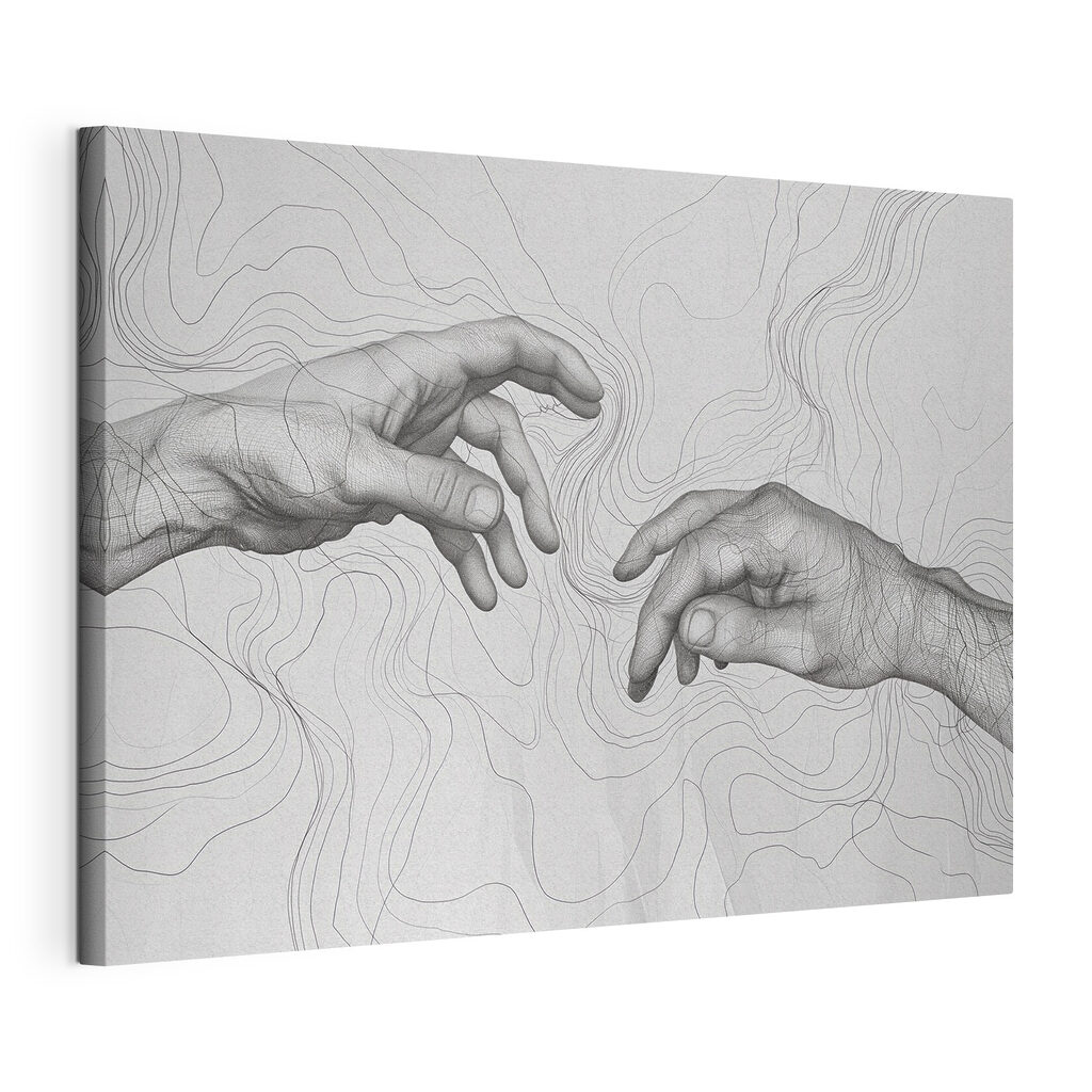 Drawing of hands touching each other Drawing of hands touching each other