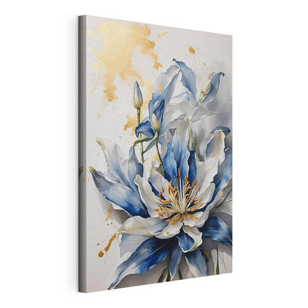Wandbilder Wandbilder Gemälde einer weißen und blauen Blume (Artikelnummer: s40329)
