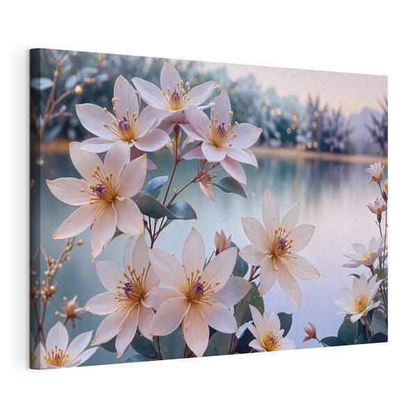 Wandbilder Gruppe von weißen Blumen neben einem Gewässer (Artikelnummer: s40388) Wandbilder Wandbilder Gruppe von weißen Blumen neben einem Gewässer (Artikelnummer: s40388)
