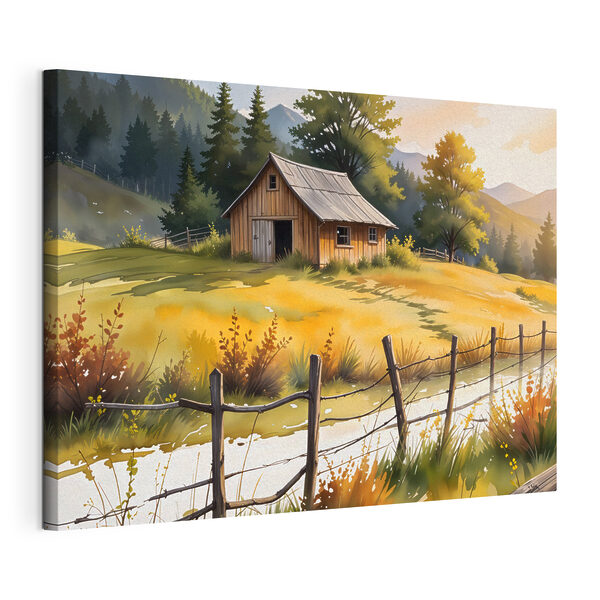Wandbilder Wandbilder Haus auf einem Feld (Artikelnummer: s40394)