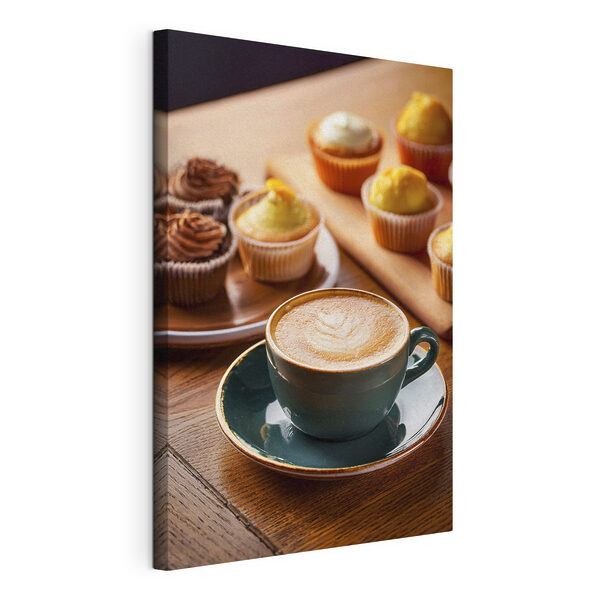 Wandbilder Tasse Kaffee und Muffins auf einem Tisch (Artikelnummer: s40416) Wandbilder Wandbilder Tasse Kaffee und Muffins auf einem Tisch (Artikelnummer: s40416)