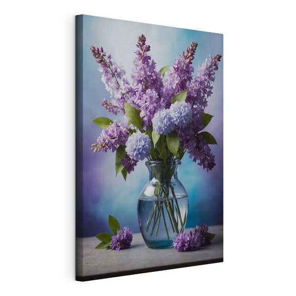 Wandbilder Vase mit lila Blumen