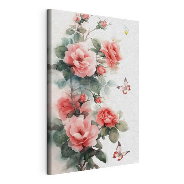 Wandbilder Gemälde mit rosa Blumen und einem Schmetterling (Artikelnummer: s40509) Wandbilder Wandbilder Gemälde mit rosa Blumen und einem Schmetterling (Artikelnummer: s40509)