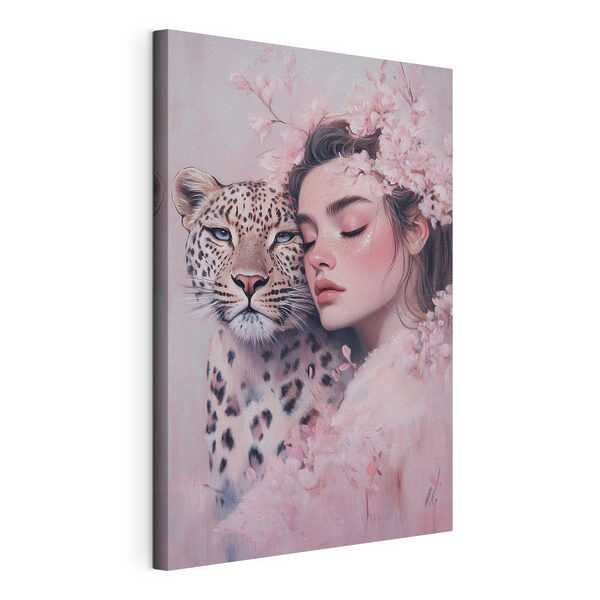 Frau mit Gepard Wandbilder Frau mit Gepard