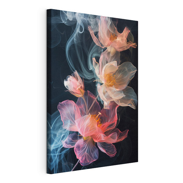 Wandbilder Zarte Blumen, umgeben von feinen Wölkchen