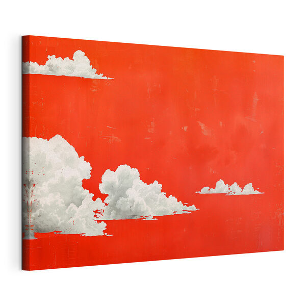 Weiße Wolken auf rotem Hintergrund Wandbilder Weiße Wolken auf rotem Hintergrund