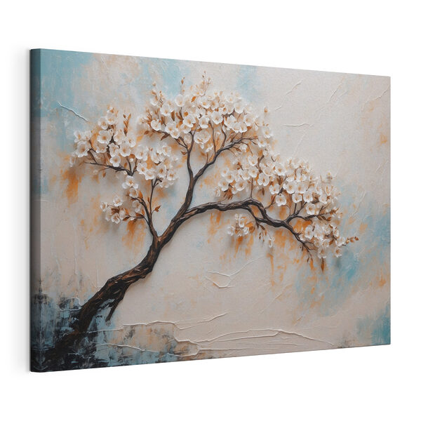 Gemälde eines Baumes mit weißen Blumen Wandbilder Gemälde eines Baumes mit weißen Blumen