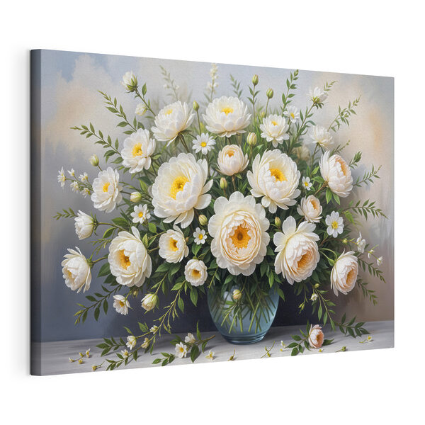 Vase mit weißen Blumen Wandbilder Vase mit weißen Blumen