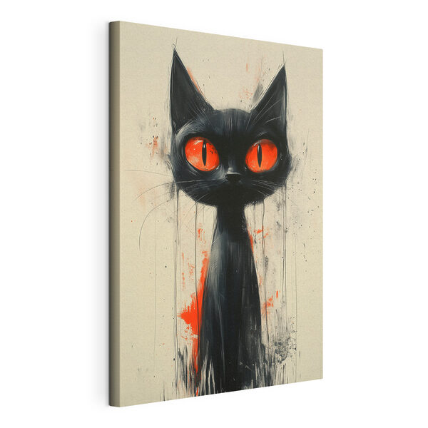 Wandbilder Wandbilder Schwarze Katze mit roten Augen (Artikelnummer: s41121)