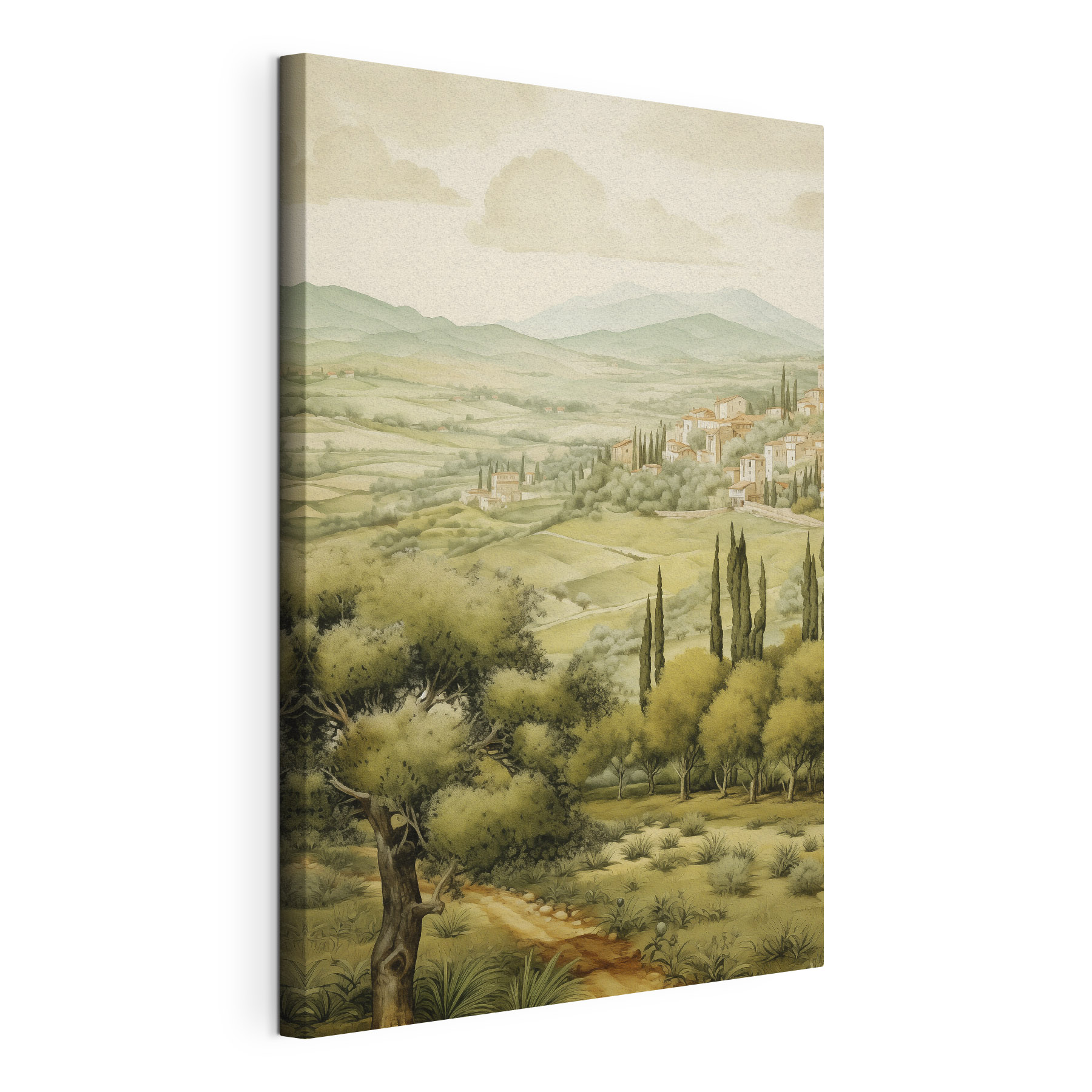 Landscape with trees and buildings Landscape with trees and buildings