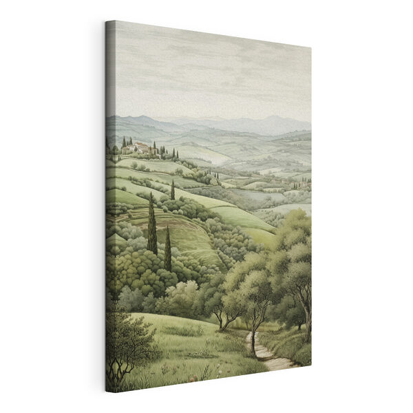 Landschaft mit Bäumen und einem Haus Wandbilder Landschaft mit Bäumen und einem Haus