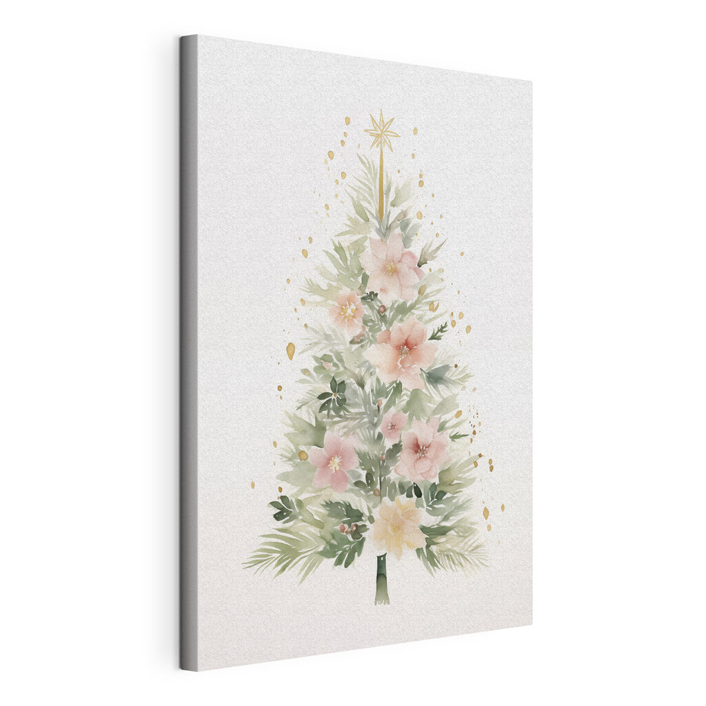 Watercolor painting of a christmas tree