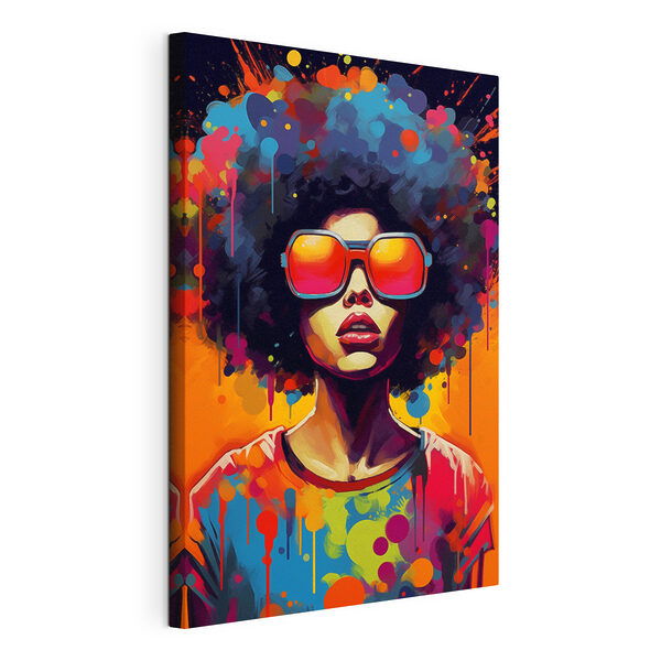 Wandbilder Wandbilder Frau mit großem Afro und Sonnenbrille (Artikelnummer: s41490)