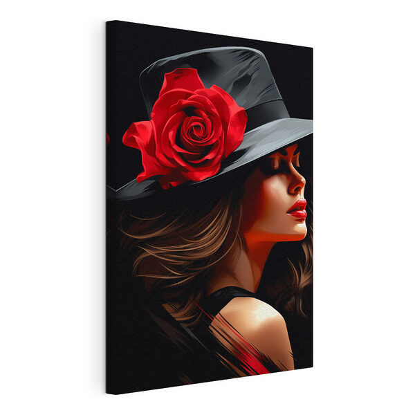 Wandbilder Wandbilder Frau mit einer Rose in ihrem Hut (Artikelnummer: s41546)