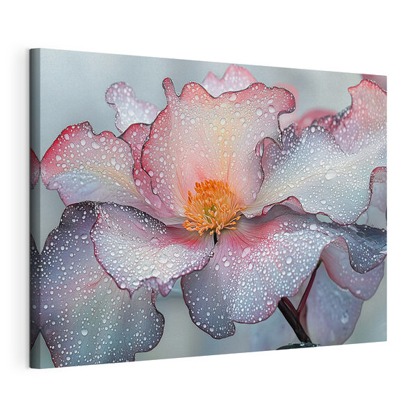 Delicate petals adorned with raindrops