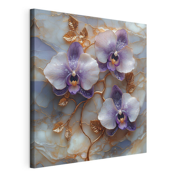 Wandbilder Wandbilder Zarte Orchideen auf Marmorkulisse (Artikelnummer: s41984)