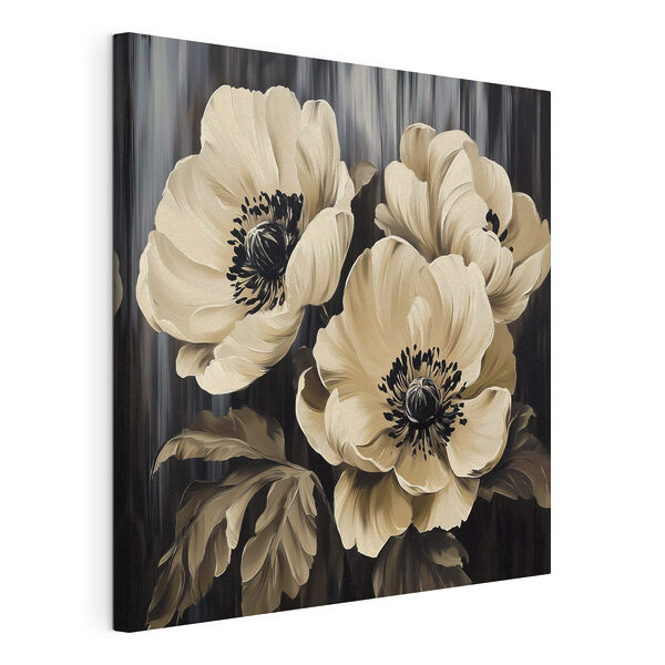 Wandbilder Wandbilder Gemälde von Blumen auf schwarzem Hintergrund (Artikelnummer: s42110)