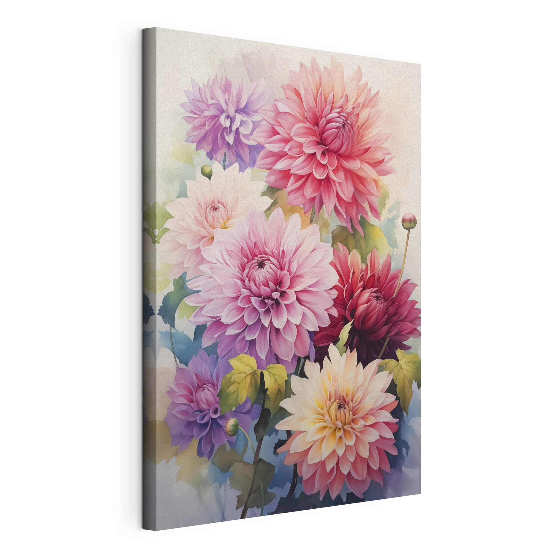 Painting of flowers on a white surface