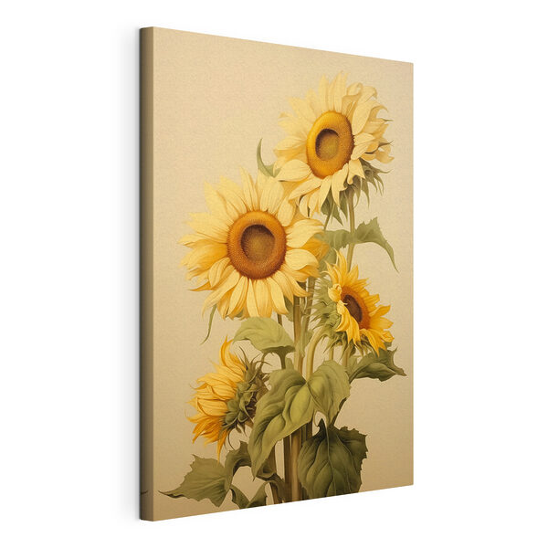 Wandbilder Wandbilder Gemälde von Sonnenblumen auf einem weißen Hintergrund (Artikelnummer: s42155)