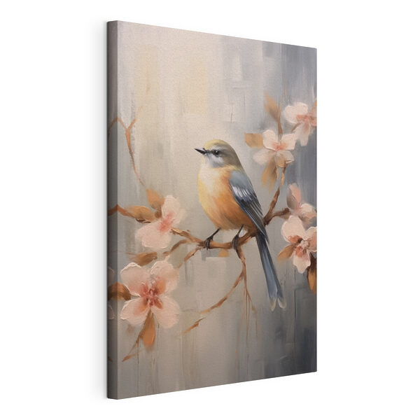 Wandbilder Wandbilder Vogel auf einem Zweig mit Blumen (Artikelnummer: s42302)