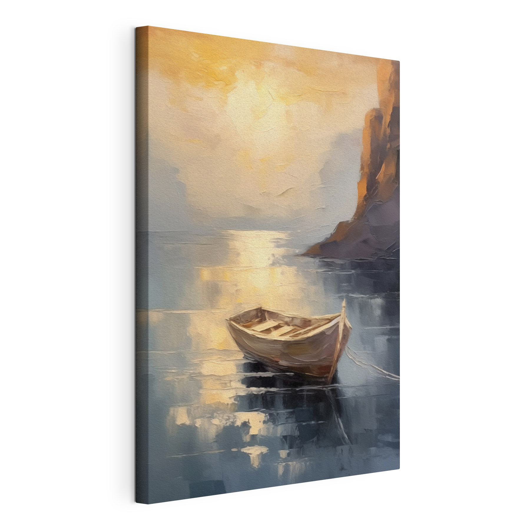 Painting of a boat in water