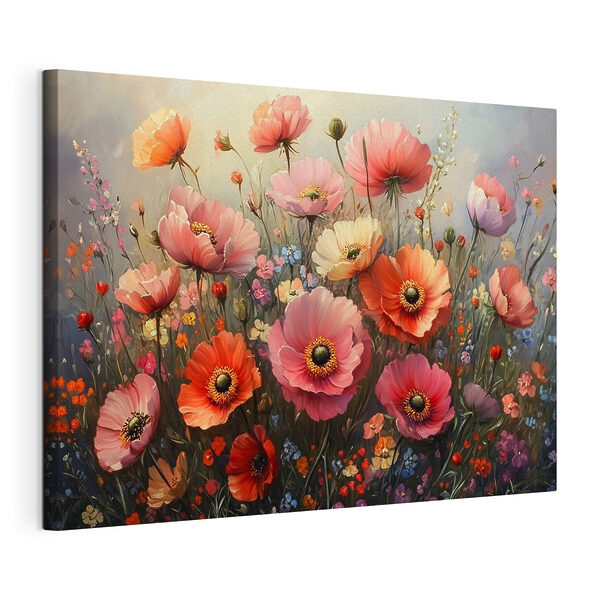 Gemälde von Blumen auf einem Feld Wandbilder Gemälde von Blumen auf einem Feld