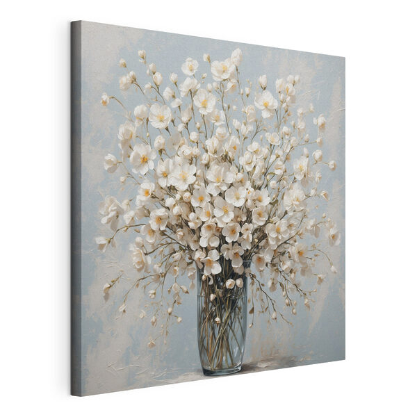 Wandbilder Vase mit weißen Blumen