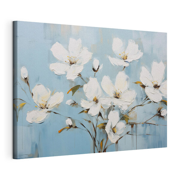 Wandbilder Malerei von weißen Blumen
