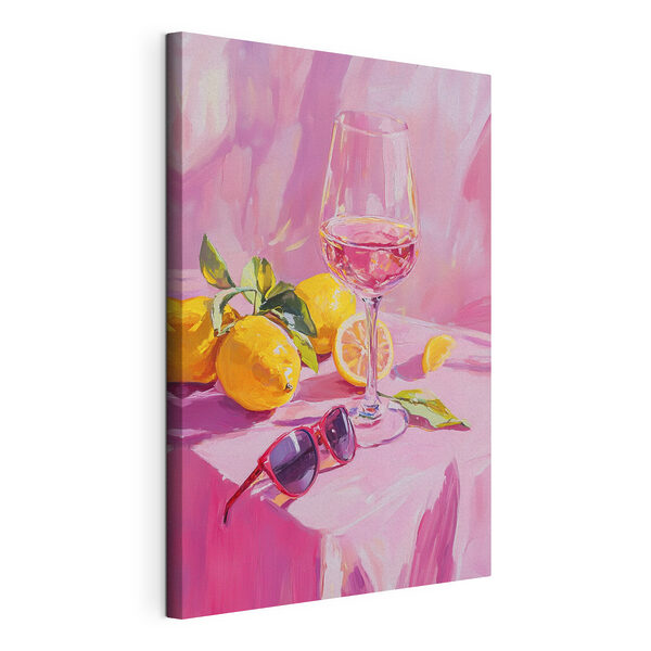 Wandbilder Ein Glas Wein neben Zitronen und Sonnenbrille (Artikelnummer: s43883) Wandbilder Wandbilder Ein Glas Wein neben Zitronen und Sonnenbrille (Artikelnummer: s43883)