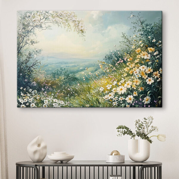 Painting of flowers and trees