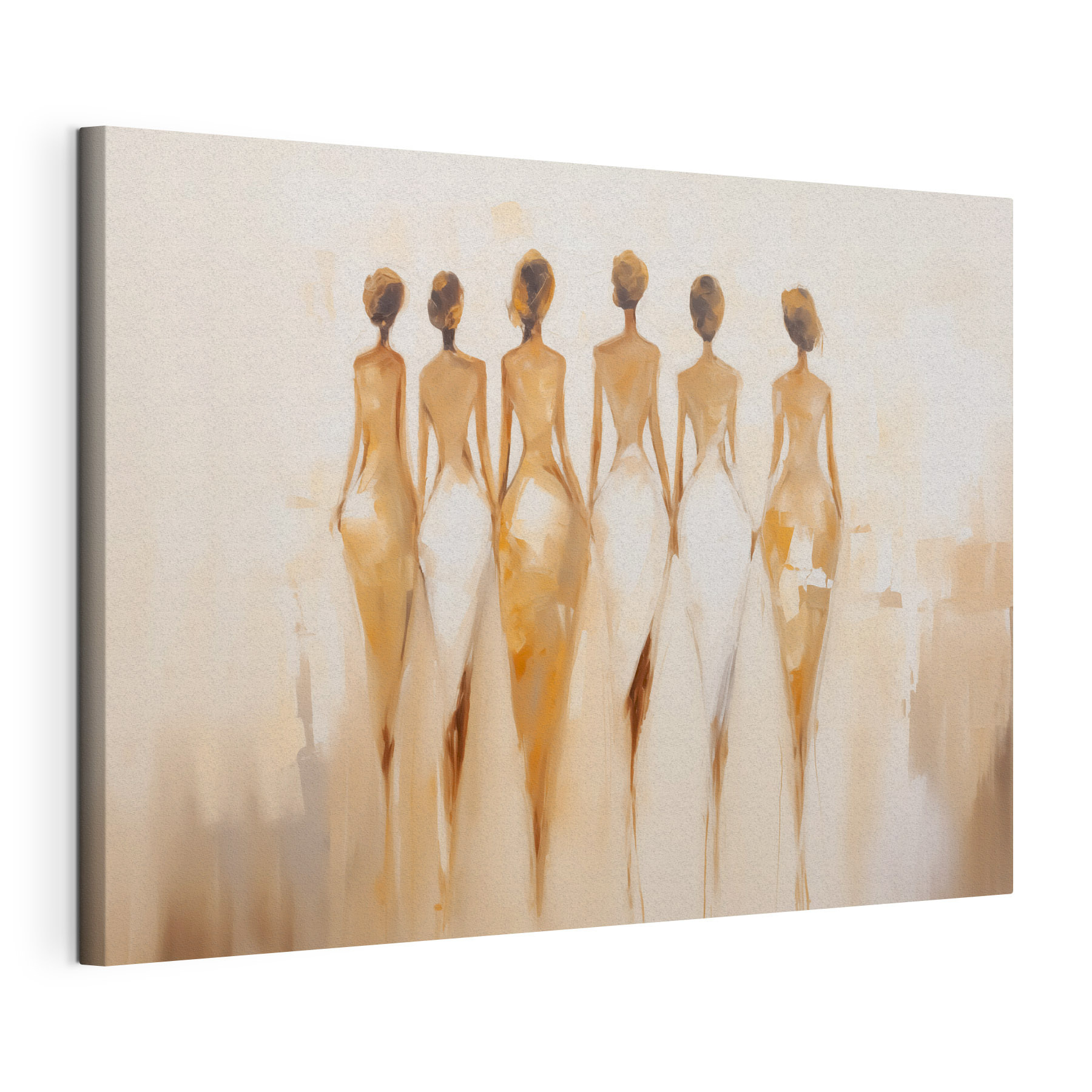 Painting of a group of women in white dresses Painting of a group of women in white dresses