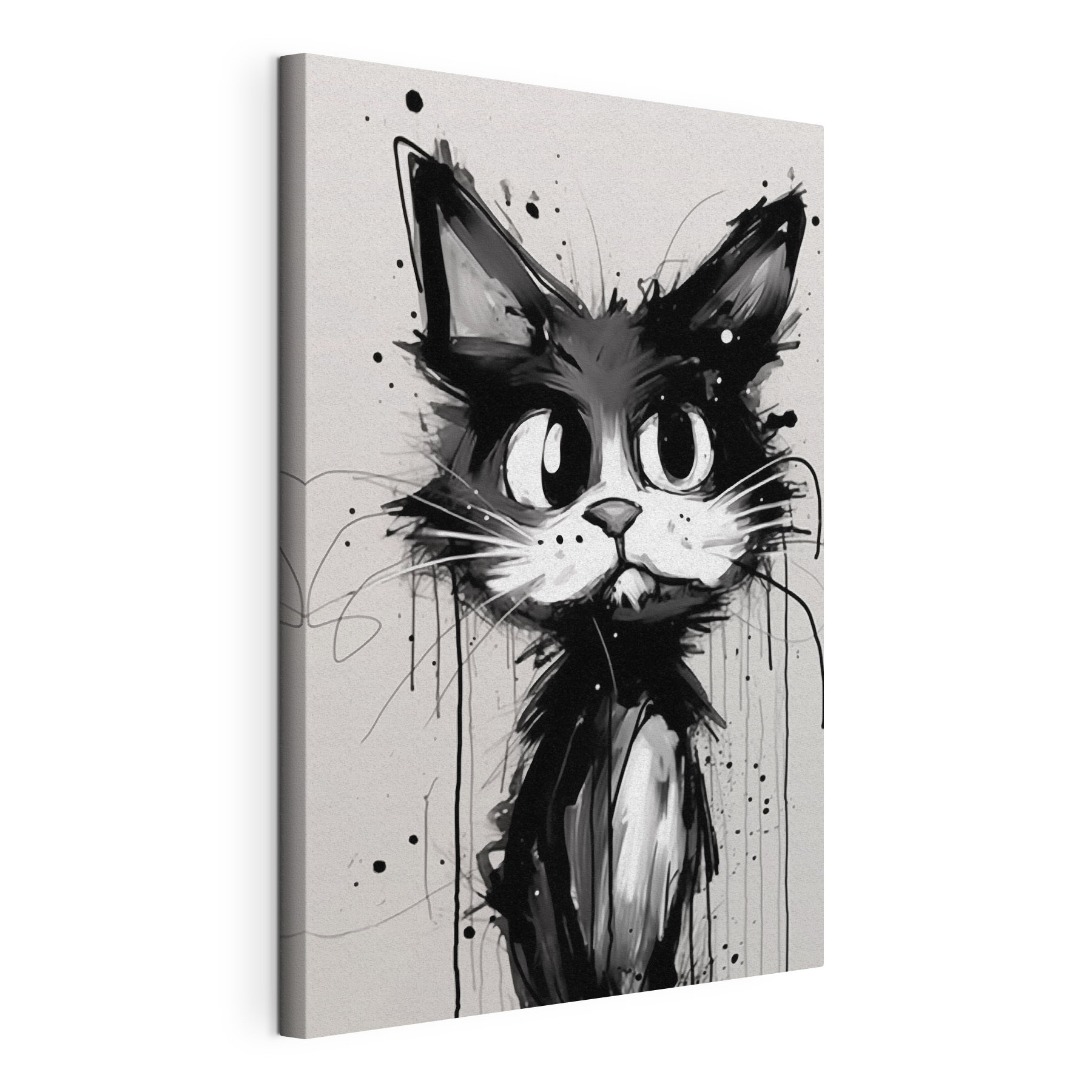 Cat with black paint Cat with black paint