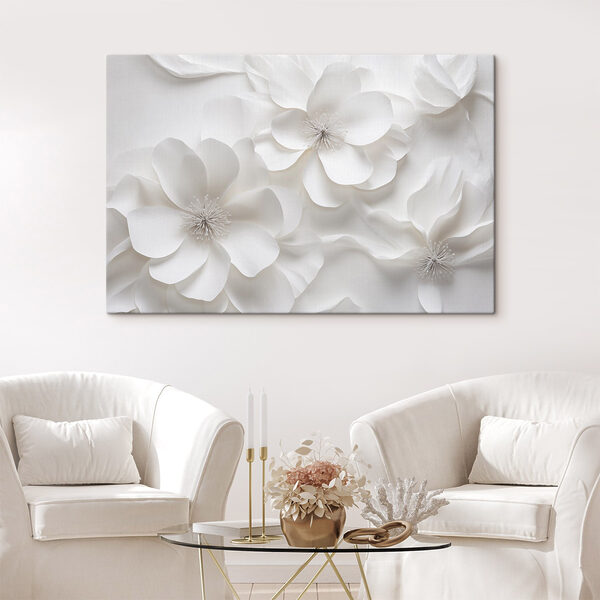 Wandbilder Gruppe weißer Blumen