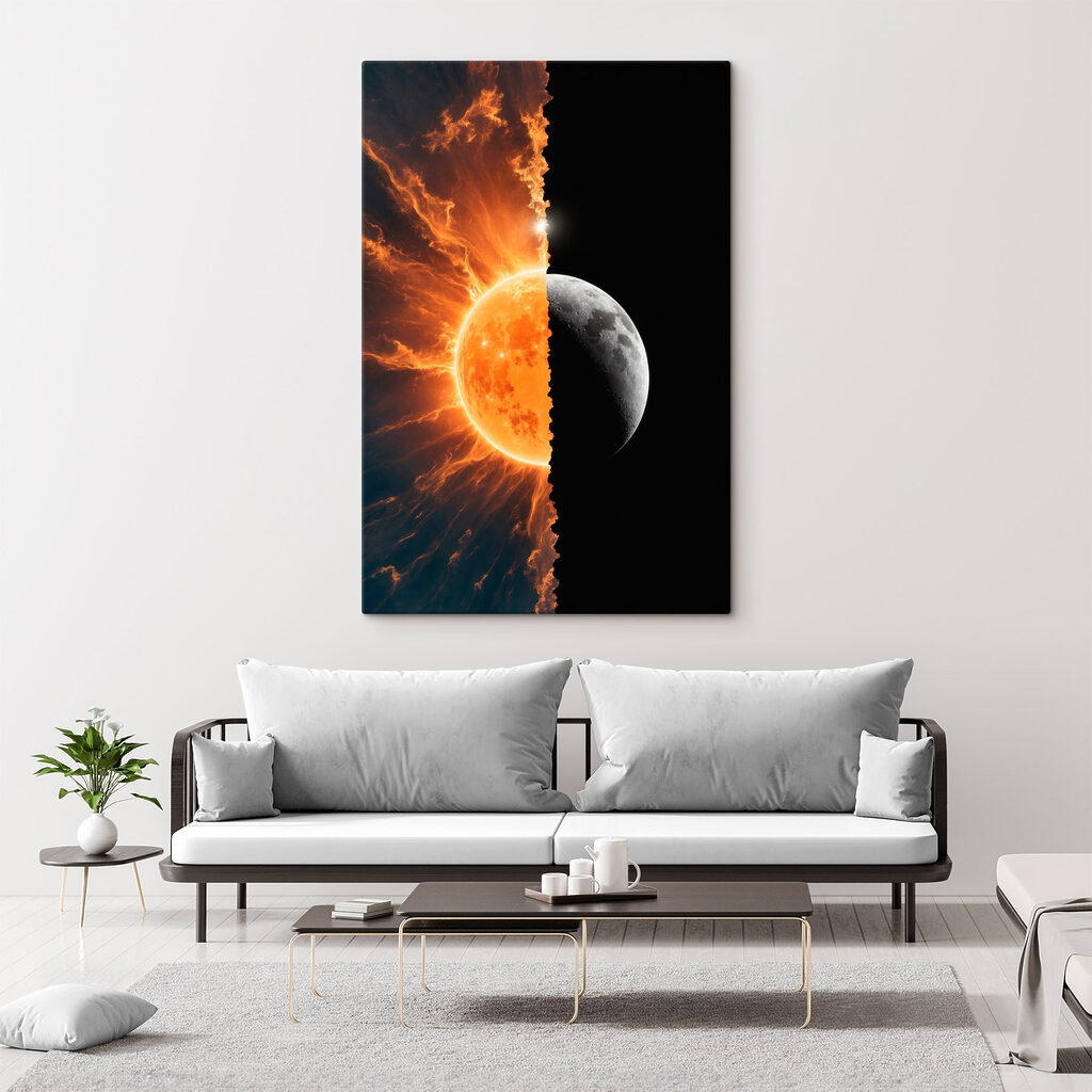 Half of the moon and half of the moon