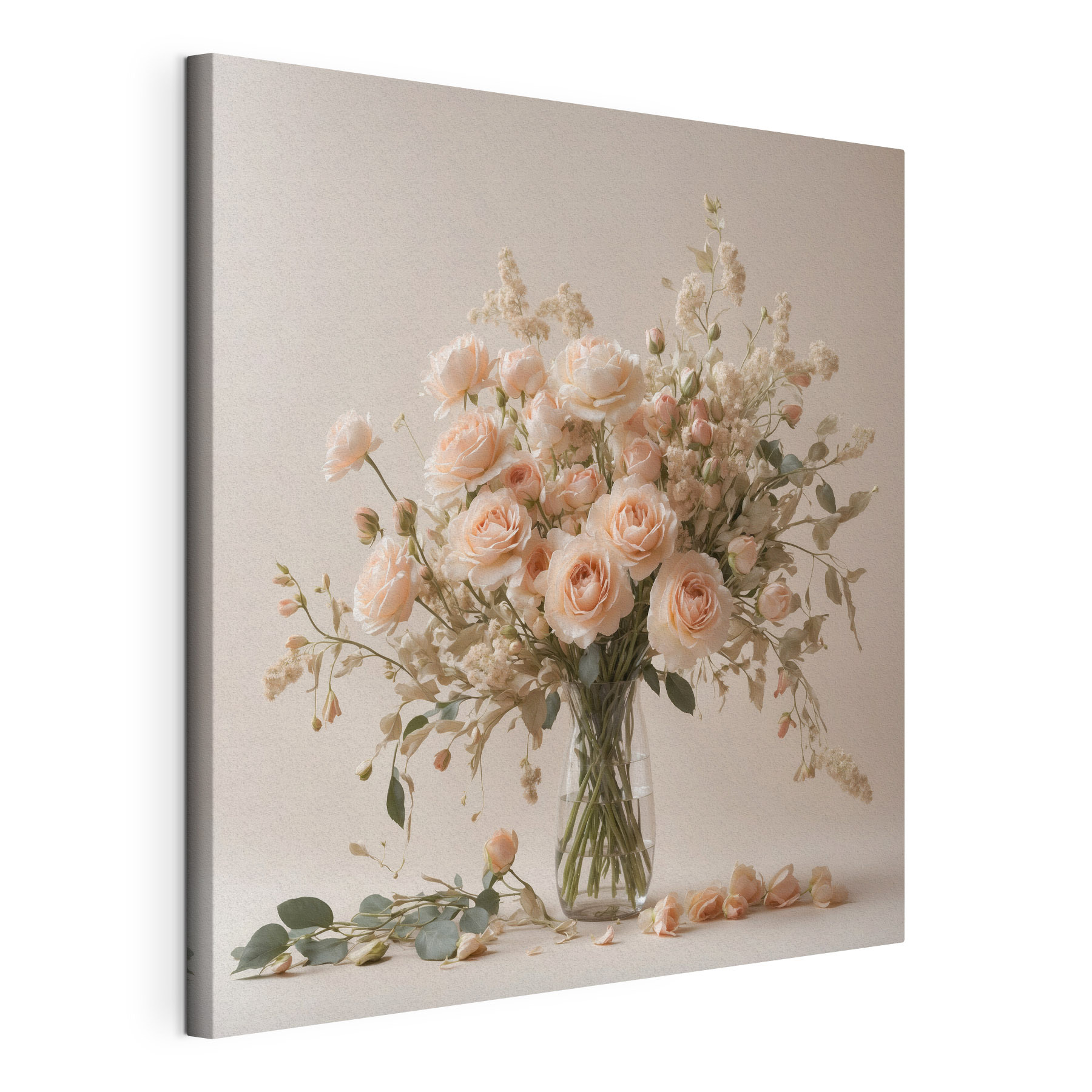 Vase of flowers on a white surface