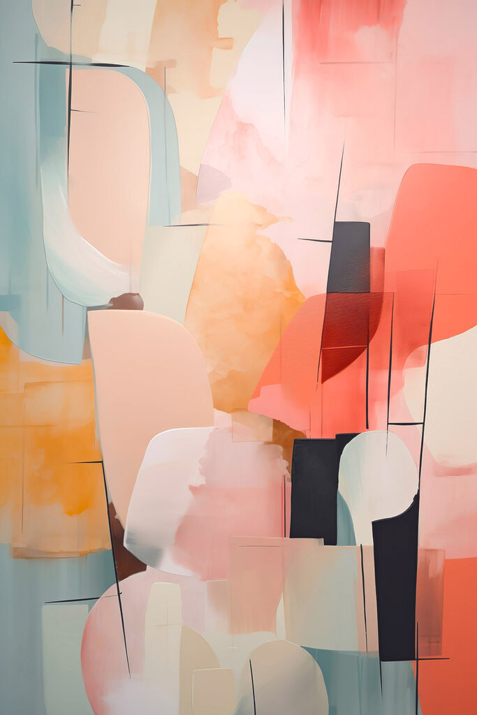 Colorful art piece with different shapes
