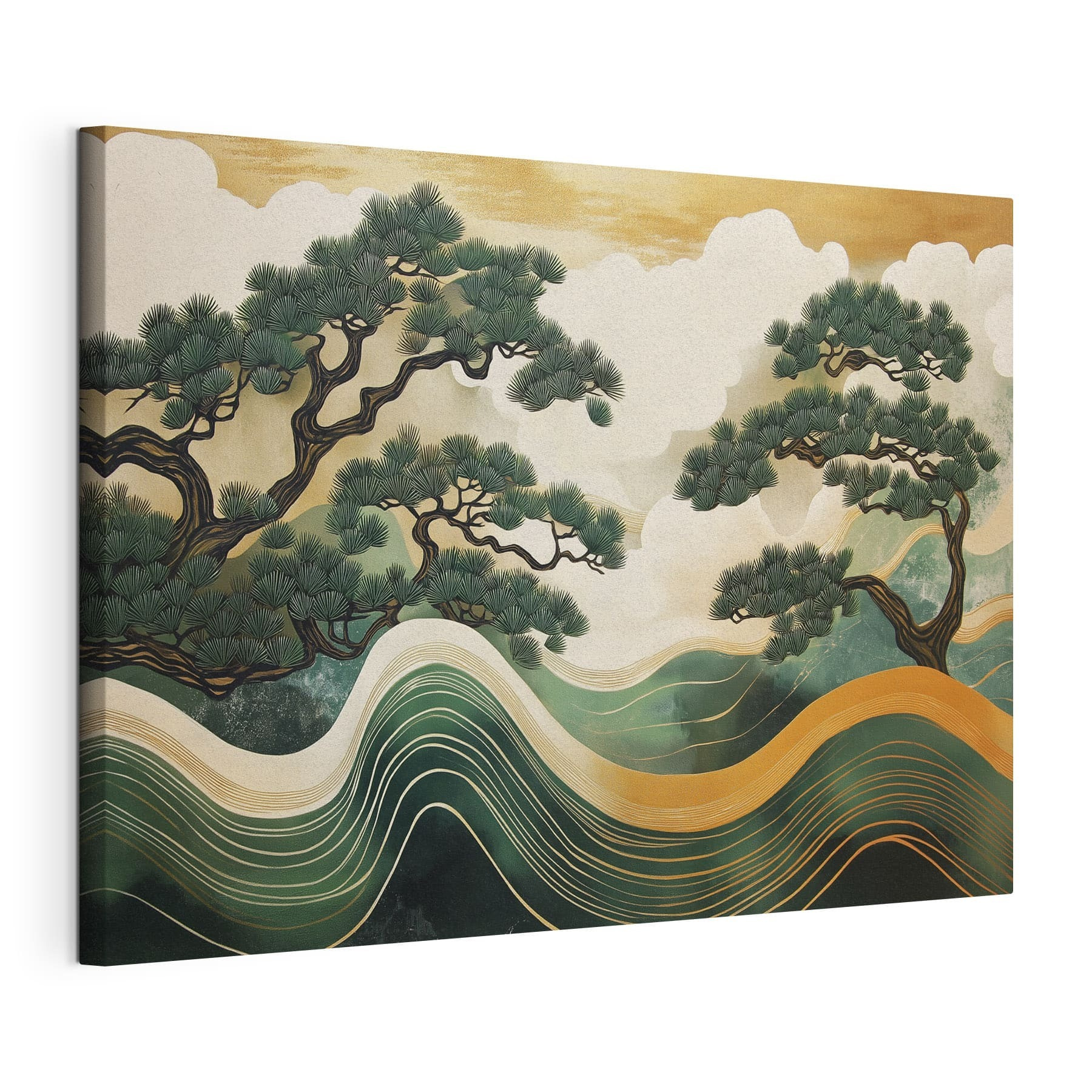 Painting of trees and waves Painting of trees and waves