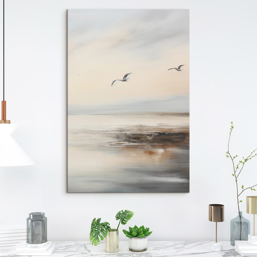 Birds flying over a body of water