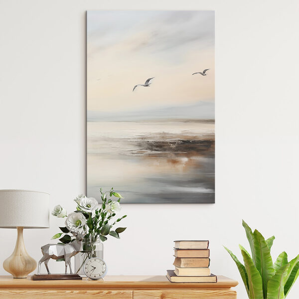 Birds flying over a body of water