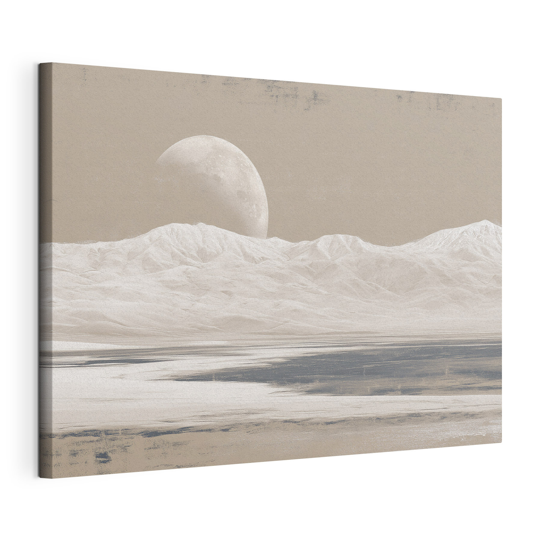 Moon over a snowy mountain Moon over a snowy mountain