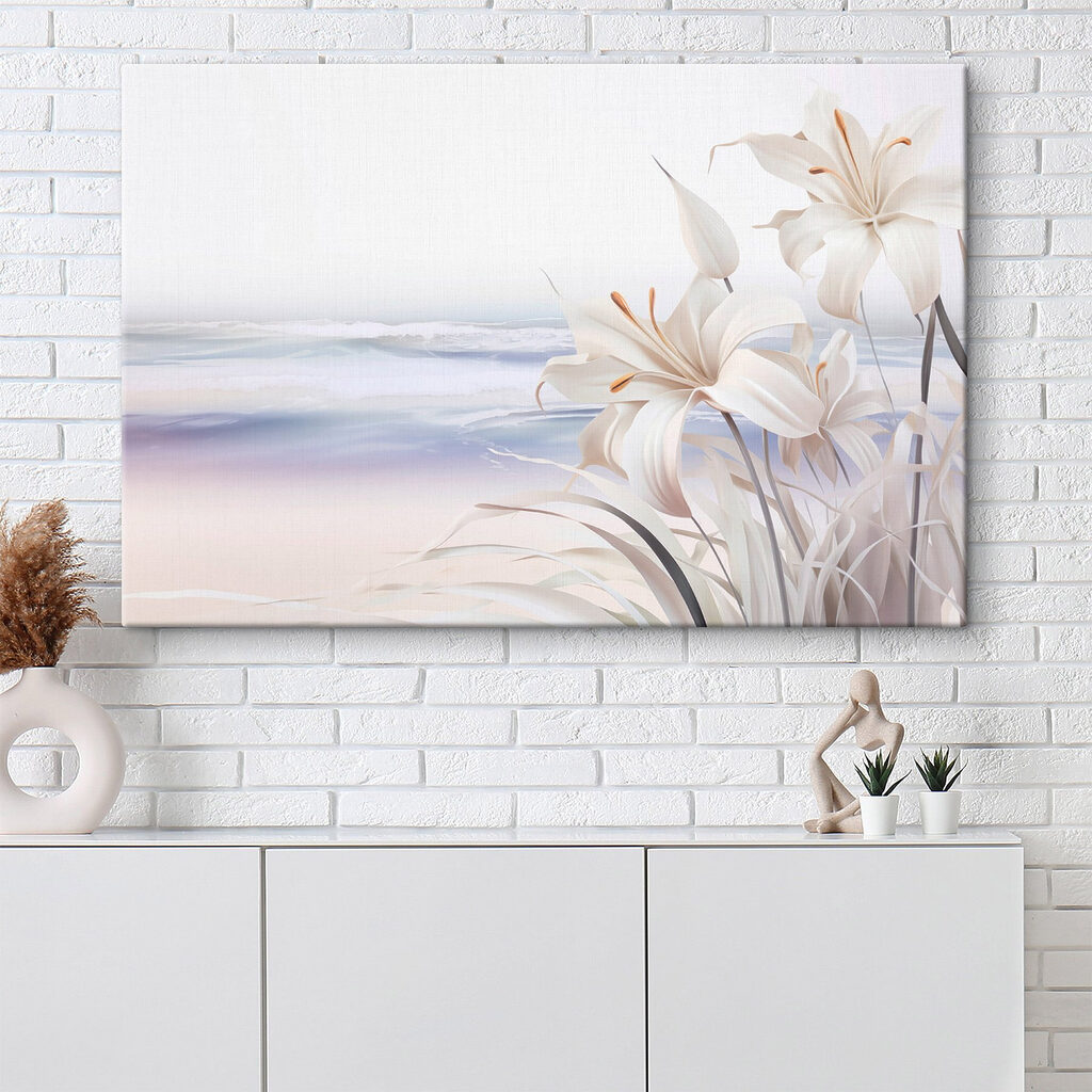 White flowers on a beach