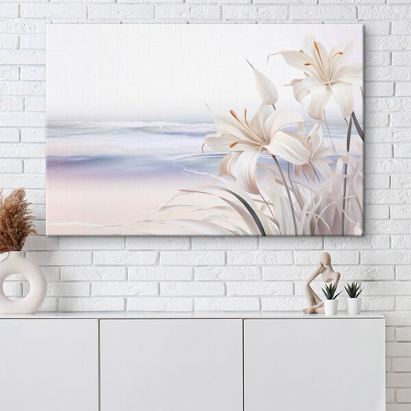 White flowers on a beach