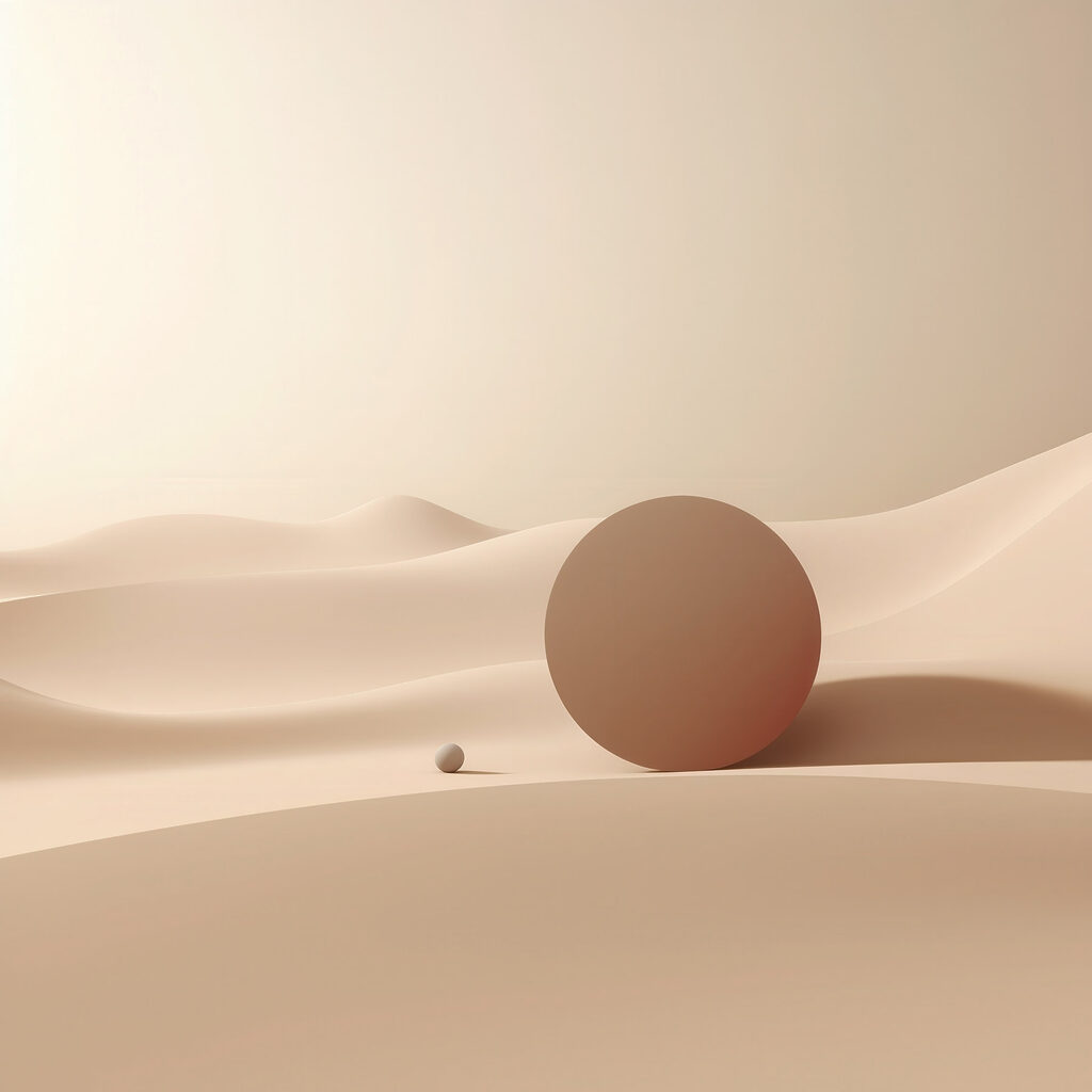 Ball and a ball in a desert Ball and a ball in a desert