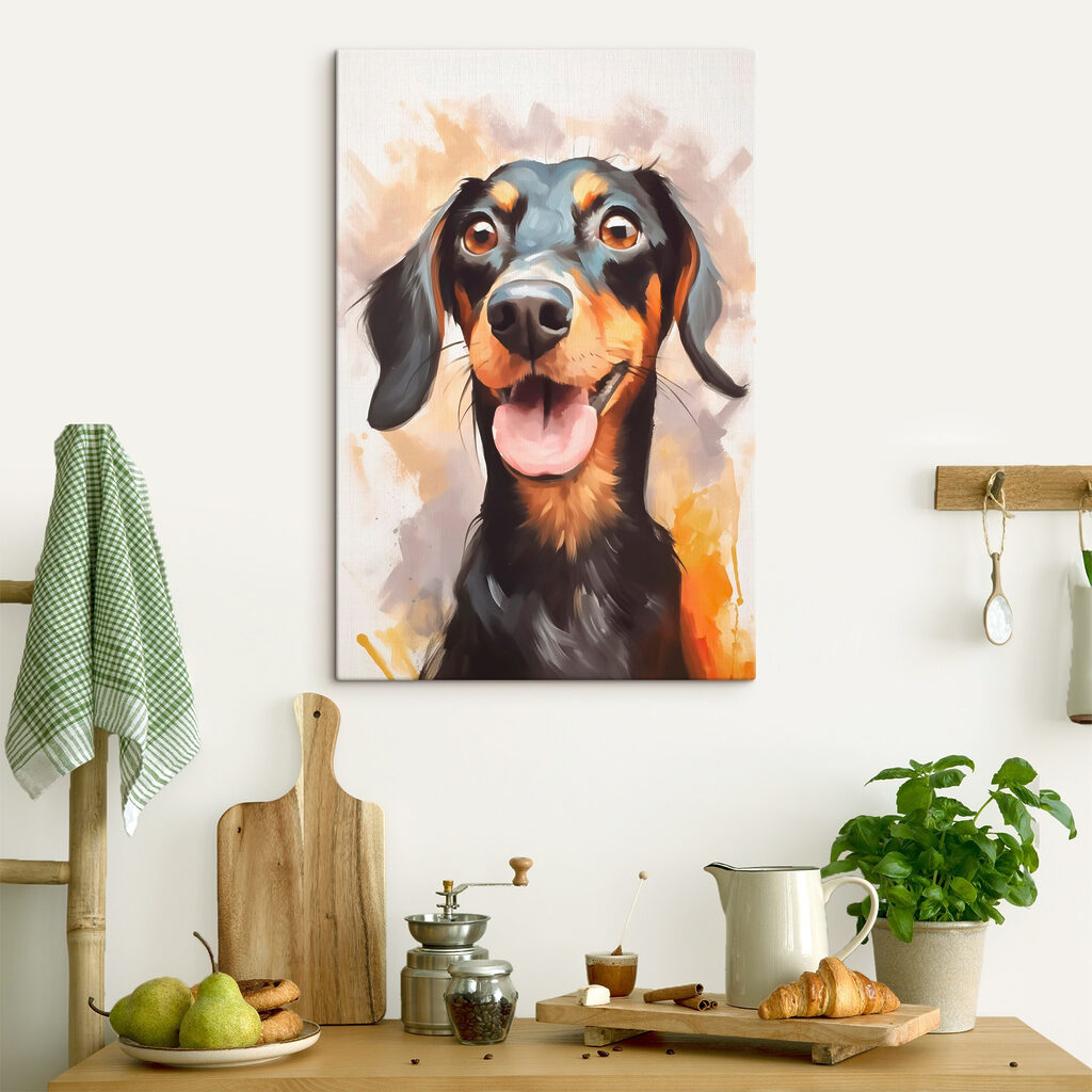 Dog with its tongue out
